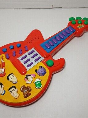 The Wiggles Play Along Musical Red Guitar Toy 2003 Spin Master Tested